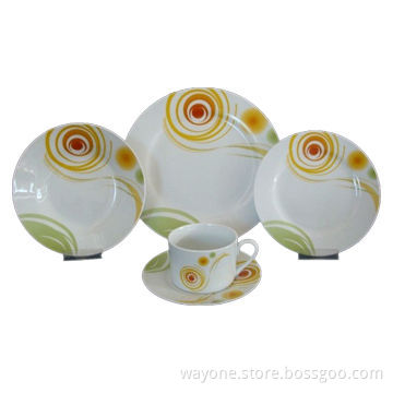 20 pieces dinner set with round shape, modern design, ceramic/porcelain dinnerware